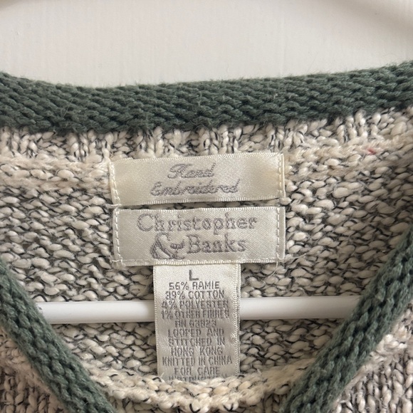 Christopher & Banks Gray Sweater with Snowman Motif - Picture 2 of 3